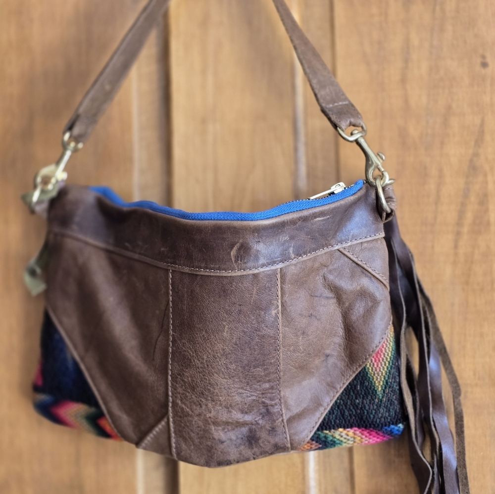 Rebychandbags Leather and Textule shoulder bag